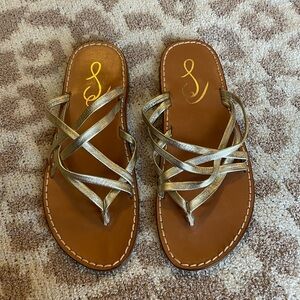 Sam Edelman gold leather sandals